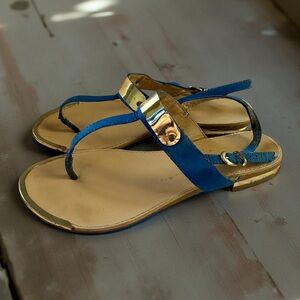 Report Gold and Blue Women's Sandals